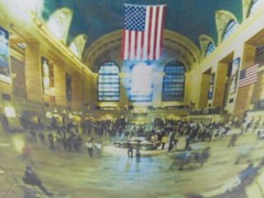 Grand Central Station Interior Photograph – Fisheye Lens – 10″ X 10″ Black Frame