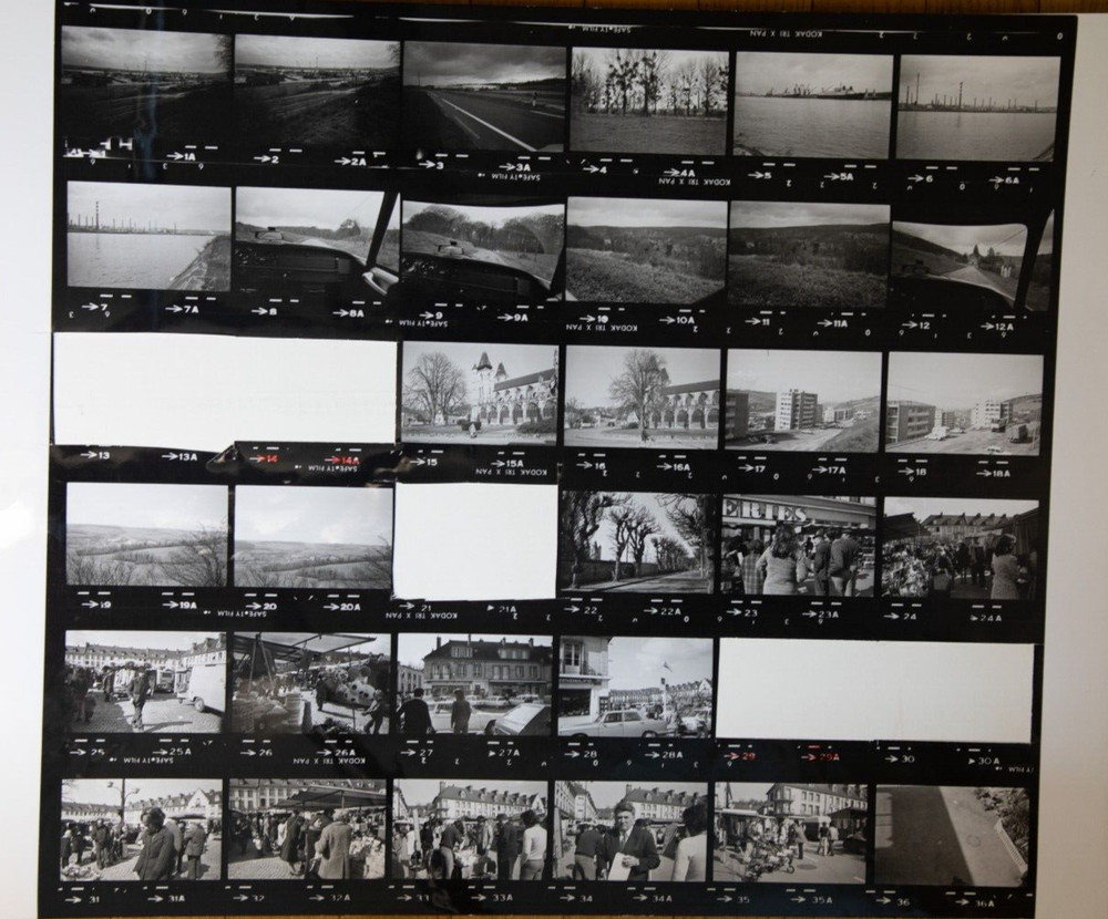 Photo Print Large Contact Sheet 1980 Various Views Normandy 40X50cm