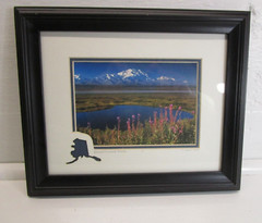 Framed Photo Signed by Kathy Hart Denali Fireweed And Glacier Alaska 12″ x 10″