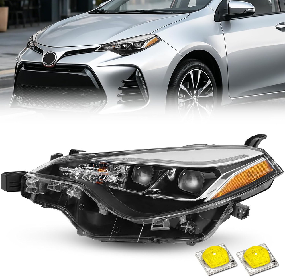 Headlight Assembly Replacement for 2017 2018 2019 Toyota Corolla SE XLE XSE Seda