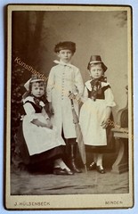 orig. CDV photo photograph old picture fashion around 1880 Minden children costume