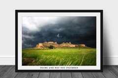 Western Landscape Photography Print – Picture of Bluff on Stormy Day in Nebraska