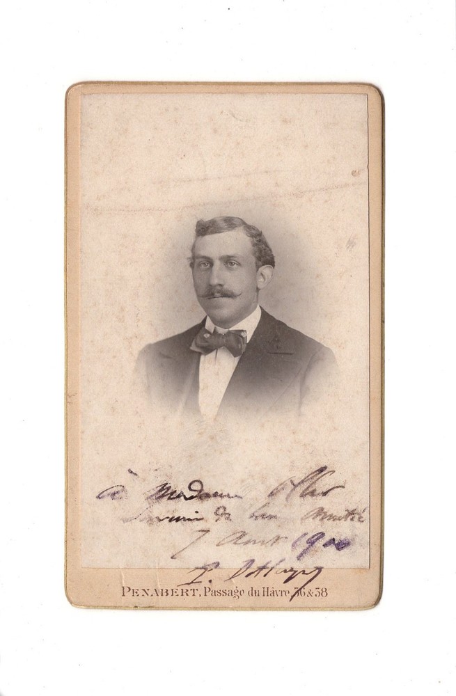 CDV photo male portrait-with dedication-Paris 1900