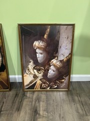 Italian Fulvio Roiter Framed Art Venezia Maschere Carnevale + 1 More, 18″ x 25″