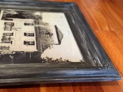 Vintage Man on Bicycle Farmhouse Photo Art Wood Frame