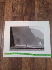 Signed Hauft Photograph Kee Beach Wave B&W Surf Photography Matted Print