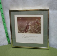 PHIL RUSTER autograph Person Who Works w/o Boredom framed bird print Virginia