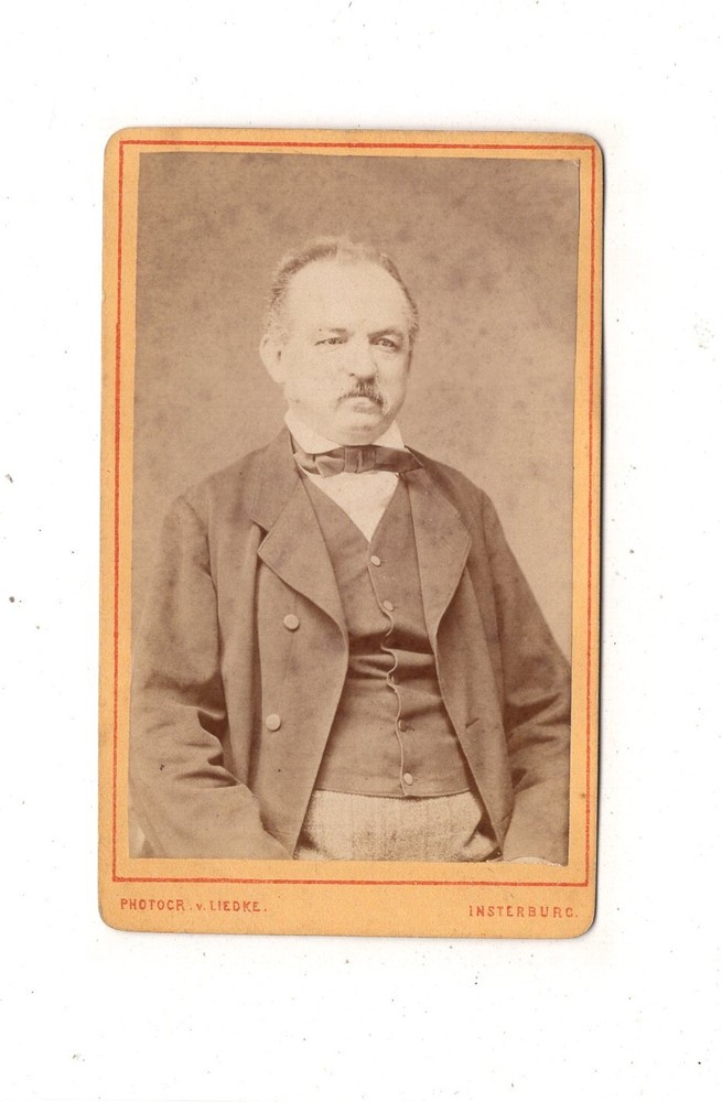 v. Liedke CDV photo portrait of a man-Insterburg Chernyakhovsk 1870s