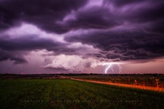 Storm Photography Print: Kansas Lightning Thunderstorm Stormy Night Photo