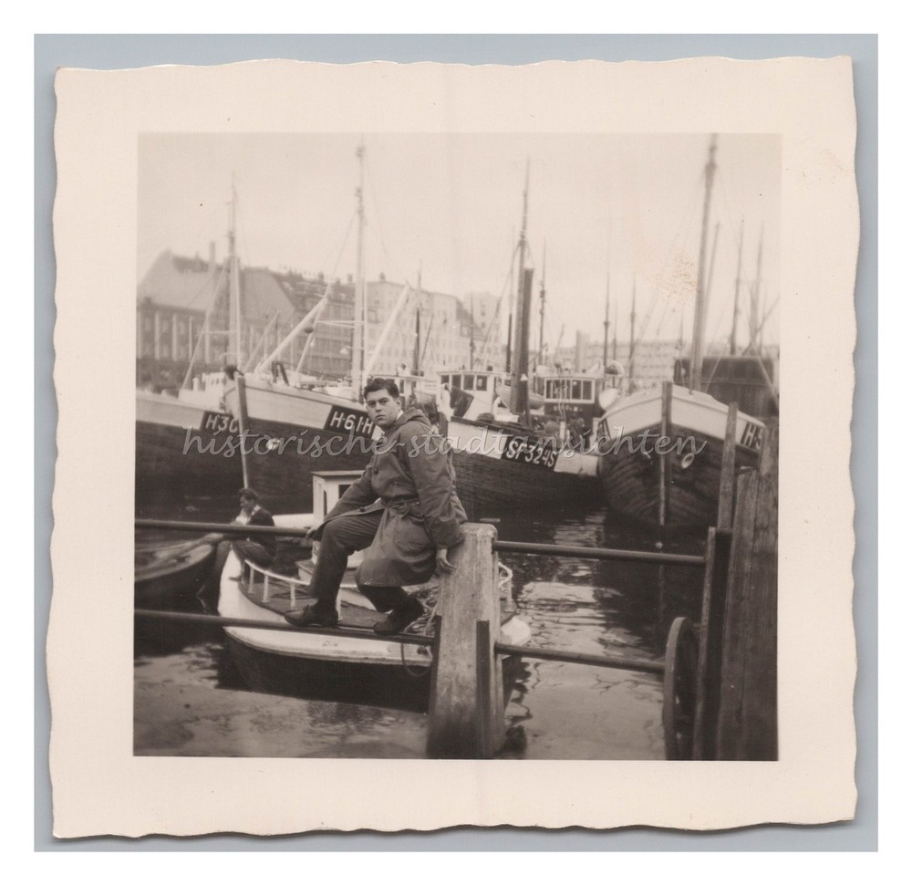 Bergen / Norwegen – Fischerboote Hafen – Altes Foto 1950er