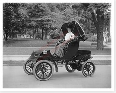 Flaurence Hough In Pope Waverley Electric Runabout Autombile Silver Halide Photo