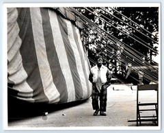 Sad Clown Big Top Circus Tent Candid Photo Robert DeMilt Photograph 8×10″ c1983