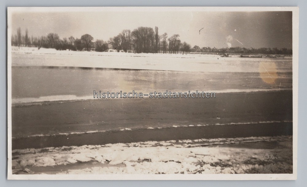 Mainz im Winter 1929 – vereister Rhein – Altes Foto 1920er