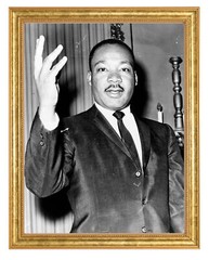 Dr. Martin Luther King Jr. Photograph in a Aged Gold Frame