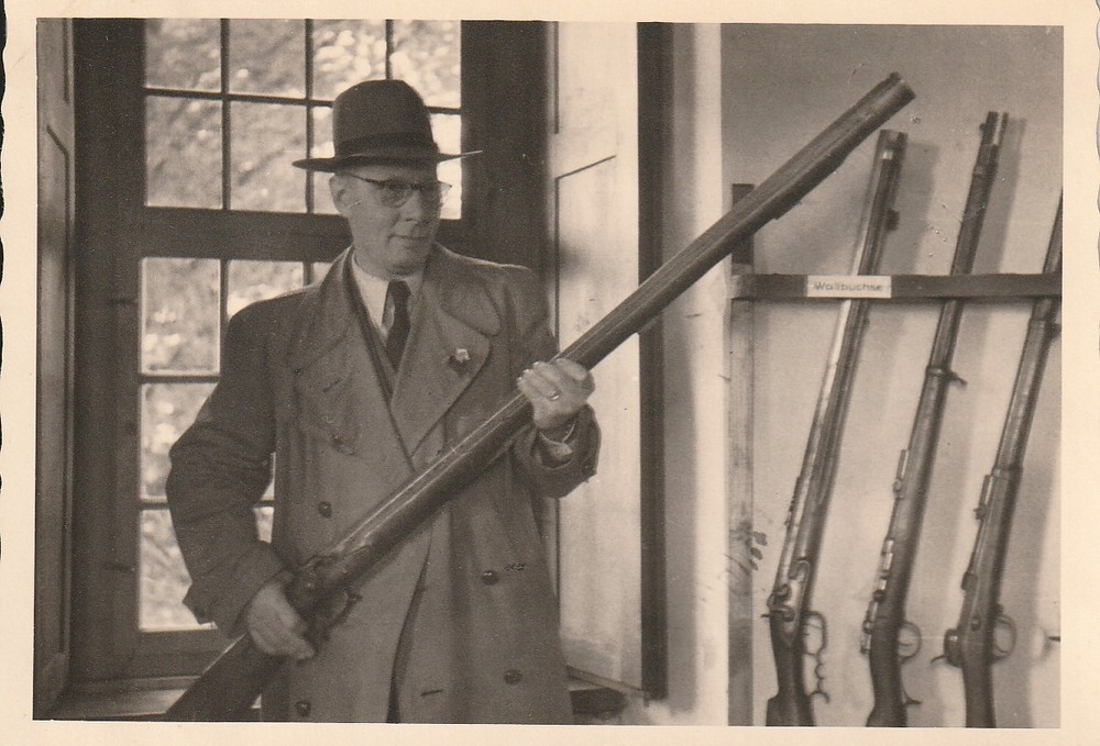 Vintage Photo Man with Gun Snapshot 1950s