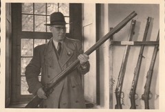 Vintage Photo Man with Gun Snapshot 1950s