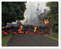 Kilauea Volcano Lava Flow On Makamae Street Leilani Estates Silver Halide Photo