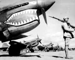 New World War II Photo: Chinese Soldier Guarding P-40 Flying Tigers – 6 Sizes!