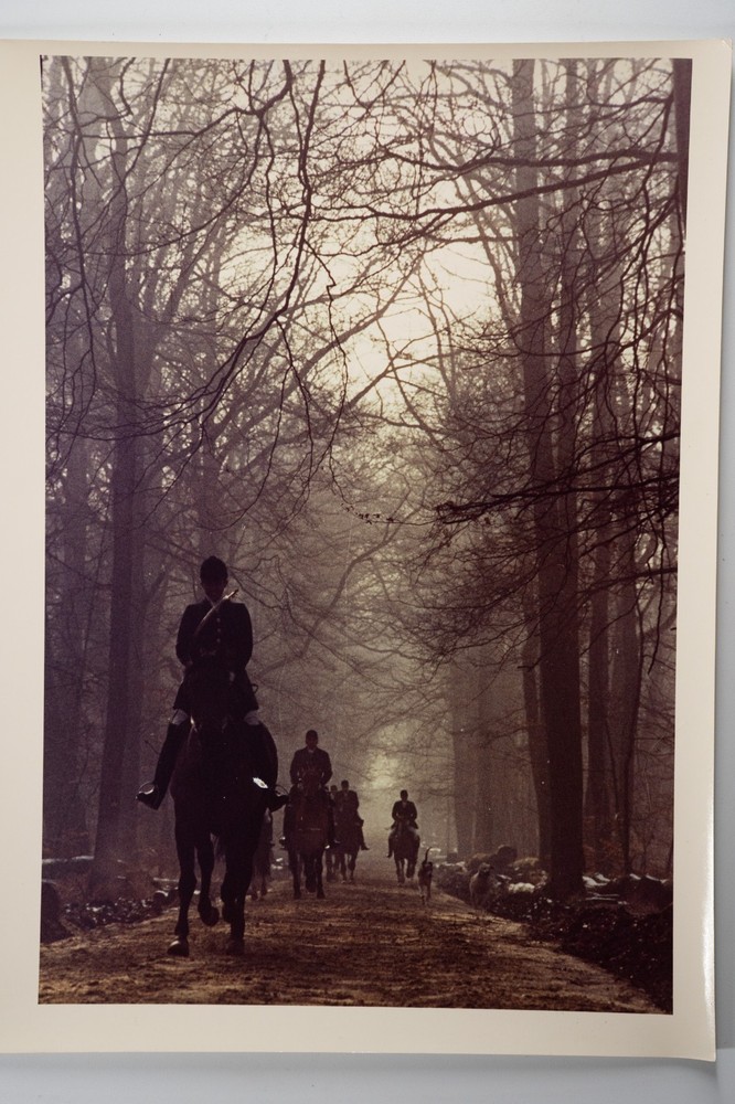 Vintage Analog Photo France Hunting Foxhunting Horse 24X30Cm 1970