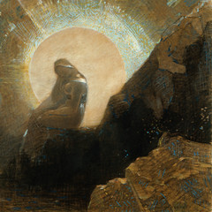 Melancholy by Odilon Redon 12×12 Art Print