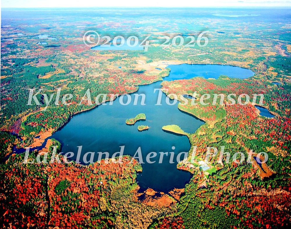 Buckatabon Lake, Upper to Lower, Vilas Co. Wisc. Overhead Photo. Frame Optional.