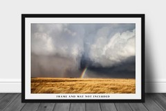 Storm Photography Print: Kansas Tornado Rainbow Prairie Stormy Sky Photo
