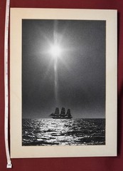 Vintage Photograph Print, Possibly Silver Gelatin, Featuring a Three Masted Ship
