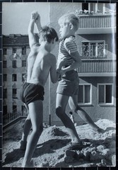 Herbert Kirchener Child Portrait Playing Children Berlin B/W Photography 1959