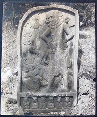 Vintage Photograph Of Mayan Stelae In Jungle With Artist’s Notes On Back 20″X16″
