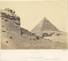 Second Prymaid Giza antique 1853 albumen photo by Francis Frith Egypt