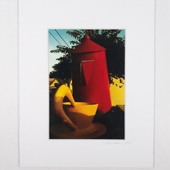White Mat Photo Tea Cup & Coffee Pot Landscape Americana Ltd Signed Color Print