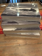 Set of 4 Black & White Acrylic Landscape Seascape Photographs, 8x10x2 inches