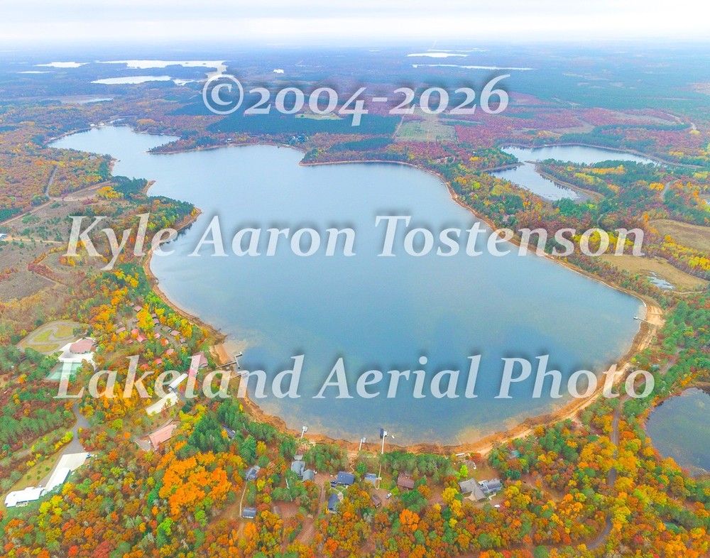 Bond Lake, in Douglas Co., Wascott, Wisc. Overhead Photo. Frame Optional.