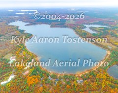 Bond Lake, in Douglas Co., Wascott, Wisc. Overhead Photo. Frame Optional.