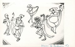 1964 RARE John Olday Real Photo SIGNED Satirical Cartoon Fashion POSTCARD