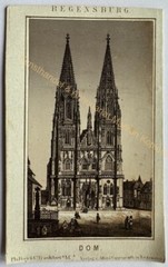 orig. CDV photo photograph around 1867 Regensburg lithograph Cathedral
