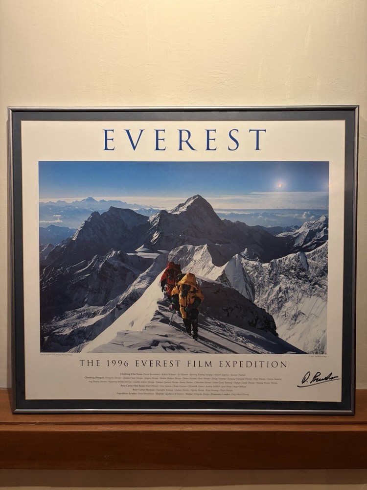 1996 Everest Film Expedition Framed Film Poster Signed David Breashears IMAX