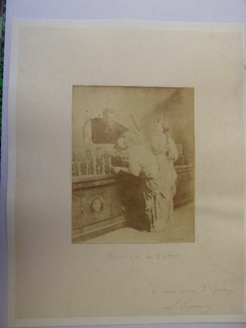 Jean-Louis Hamon. Signed photo of the painter «Boutique à 4 sous» 1866