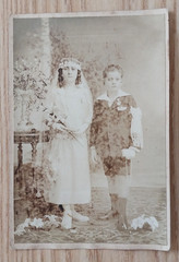 Vintage First Communion Photo Lot x4 1920s Argentina Uruguay Postcard Ephemera
