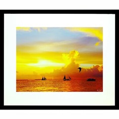 KEY WEST Sunset 11×14 Matted Art Photo Photograph Florida Tropical Silhouette