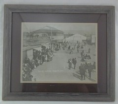 HUNTINGTON BEACH CA PIER Vintage Art Photograph Black White 17.5″ x 20.5″ Framed