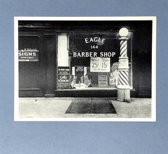 Rudy Burckhardt (1914-1999) Art Announcement Card 1975 – Eagle Barber Shop 1939