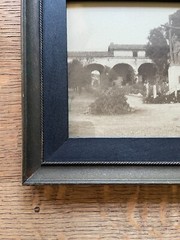 VTG Wood Framed Photo Mission San Juan Capistrano Courtyard, Gardens and Well