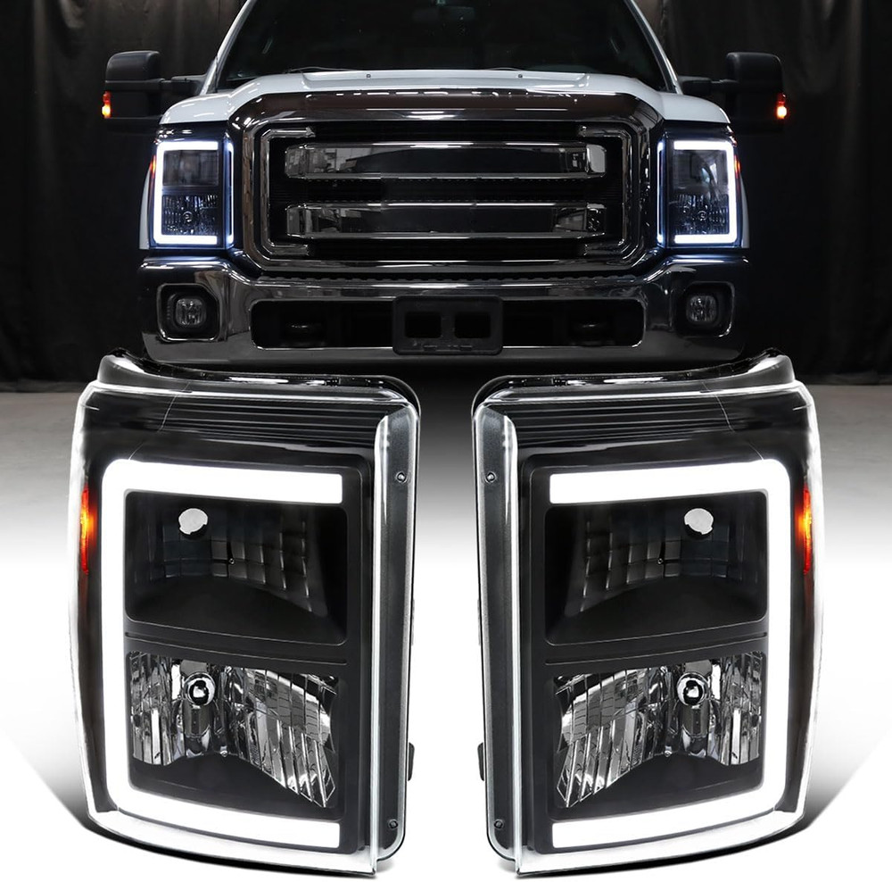– Fits 2011-2016 Ford F250 F350 F450 F550 Super Duty Upgraded LED Tube Headlight