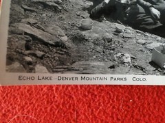 Vintage 1930s/40s Colorado Linen Backed Silver Gelatin Photo Echo Lake Denver 2