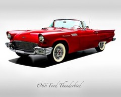 Classic Cars – 1957 Ford Thunderbird in Flame Red – Print