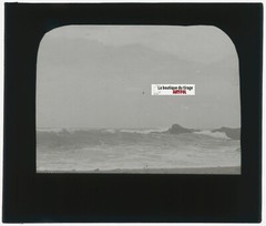 Landscape, Sea, Wave, Old Photo Glass Plate, Positive 8.5X10 Cm