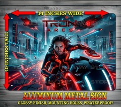Tron Ares 2025 Jared Leto on Light Cycle Movie Metal Sign Wall Art 10″ x 14″