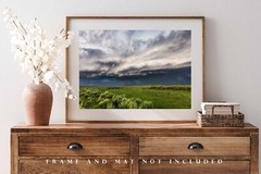 Great Plains Photography Print – Thunderstorm Over Prairie in Oklahoma