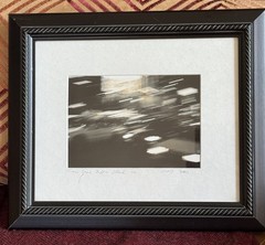 VTG Art Photograph Signed and Titled by Artist TIMES SQUARE TRAFFIC STREAK, NY